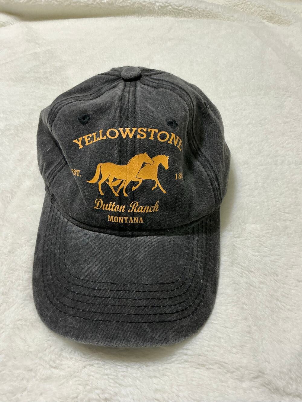 Yellowstone Dutton Ranch Montana Western Black Adjustable Hat